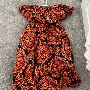 Women’s African Traditional Spiral Fire Maxi Skirt Set